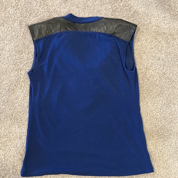 Ann Taylor Sleeveless Blue Cowl Neck Top - Picture 5 of 7